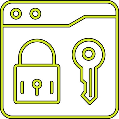 kilit anahtar simgesi, vektör illüstrasyonu