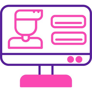 Bilgisayar modern simgesinin vektör illüstrasyonu