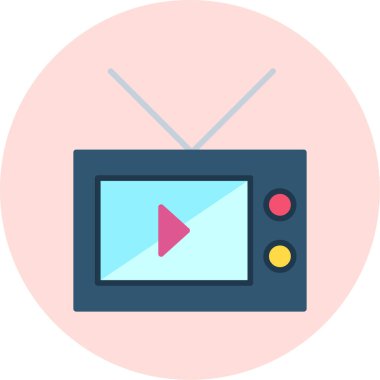 Televizyon. Web simgesi basit illüstrasyon