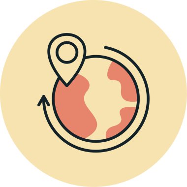 Harita. Web simgesi basit illüstrasyon