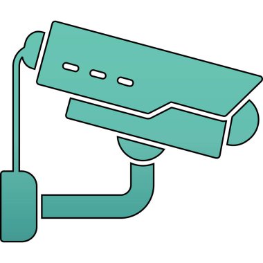 Kamera CCTV simgesi. Web için cctv vektör simgelerinin özet çizimi