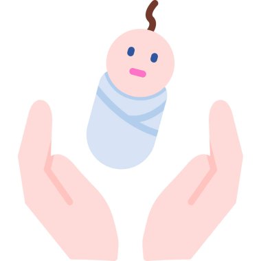 Emzik kullanan yeni doğan bebeğin vektör çizimi