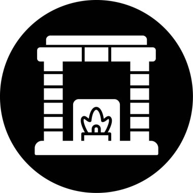 Şömine. Web simgesi basit illüstrasyon