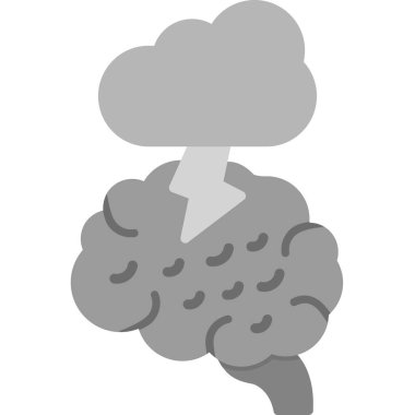 düz bir beyin bulut simgesi