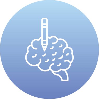 Beyin. Web simgesi basit illüstrasyon