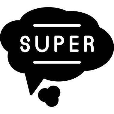 Konuşma balonunda süper kelime. vektör paneli şablonu