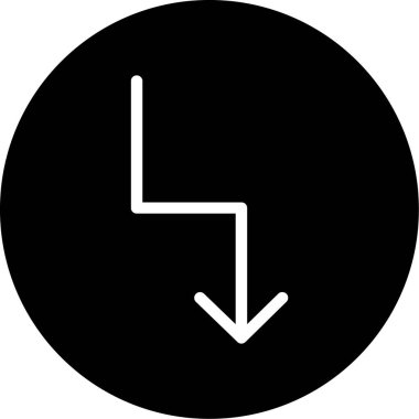 Beyaz arkaplanda izole edilmiş ok simgesi, vektör illüstrasyonu