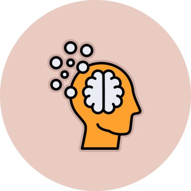 beyin ikonu vektör illüstrasyonu