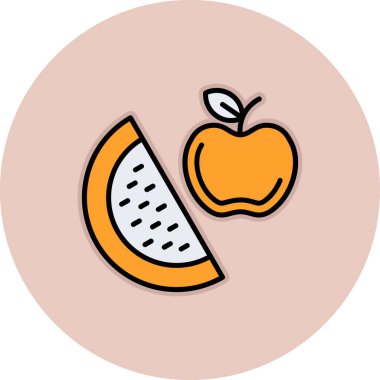 vektör turuncu meyve simgesi