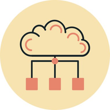 Bulut. Web simgesi basit illüstrasyon