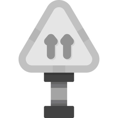 İzole edilmiş tek yol simgesinin vektör çizimi