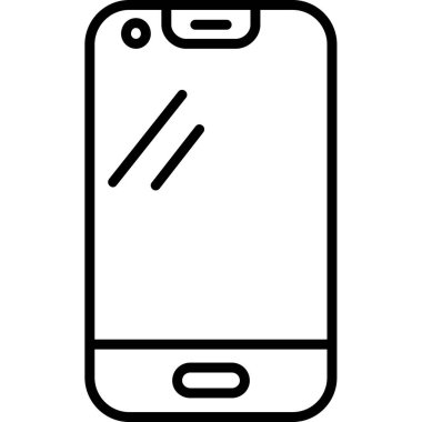 Akıllı telefon simgesi. Web ve mobil için taslak çizim vektör vektör sembolü