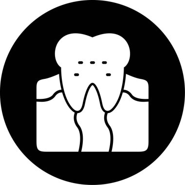 dişçi ikonu. Web için diş vektörü simgelerinin özet çizimi