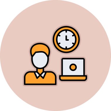 Dizüstü bilgisayardaki bir adamın vektör çizimi