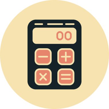 Hesap makinesi. Web simgesi basit illüstrasyon