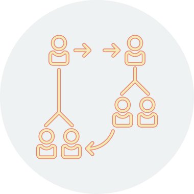 iş konsepti vektör çizgisi insan simgesi, sosyal ağ sanatı