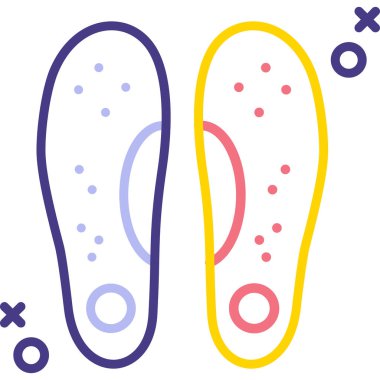 Beyaz arkaplanda bebek ayak izi simgesi oluştur. Bebek ayakkabıları. vektör