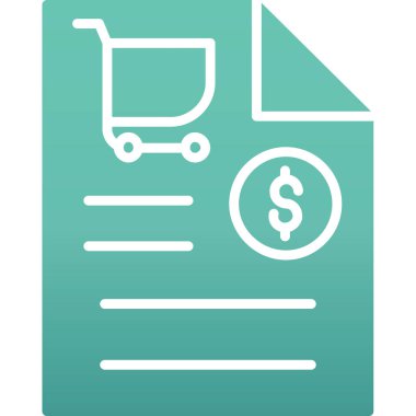 Bill vektör illüstrasyonlu alışveriş arabası