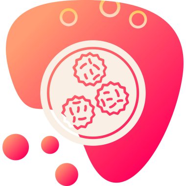 Beyaz Çiçek simgesi uzun gölgeli. Kırmızı daire düğmesi. Vektör