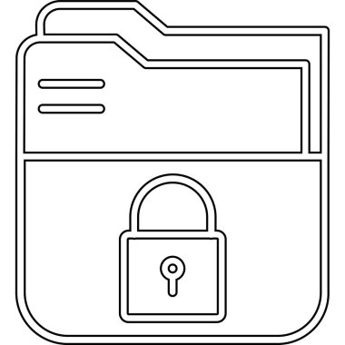 veri koruma sembollü dizin kilidi vektör illüstrasyon tasarımı