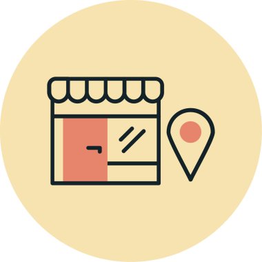 konum haritası pin simgesi doldurulmuş dış hat biçimi