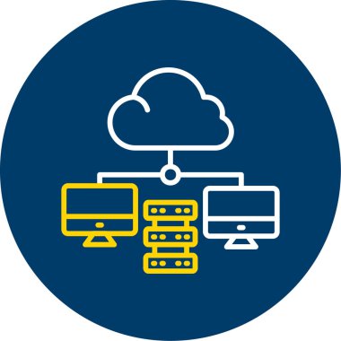 Bulut Hesaplama. Web simgesi basit illüstrasyon