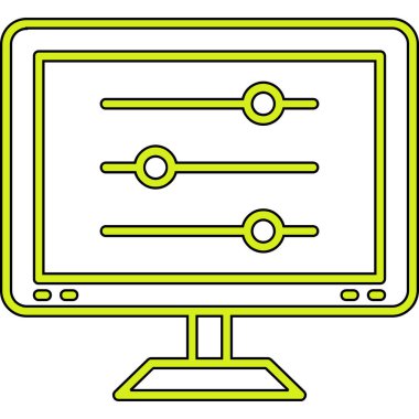 Monitör. Web simgesi basit tasarım