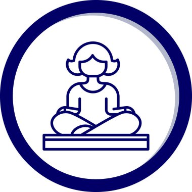 Kadın meditasyon yapıyor. Basit tasarım