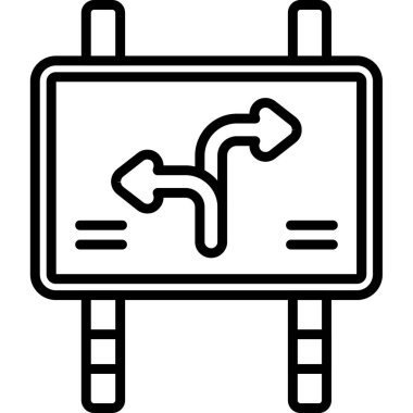 Yol simgesi taslak vektörü. Trafik işareti