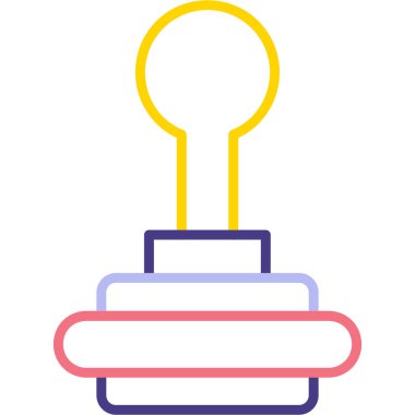 Bir anahtarın izole edilmiş tek bir simgesinin vektör çizimi