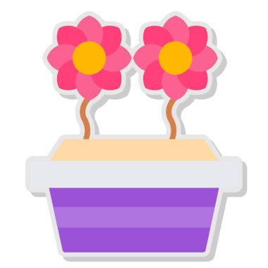 çiçek simgesi vektör illüstrasyonu