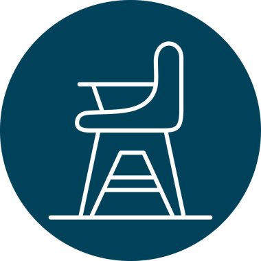 Sandalye Simgesi, vektör illüstrasyonu