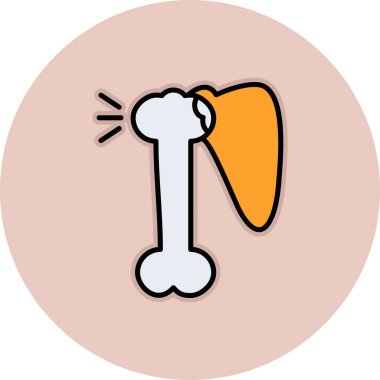 Bir kemik simgesinin vektör illüstrasyonu