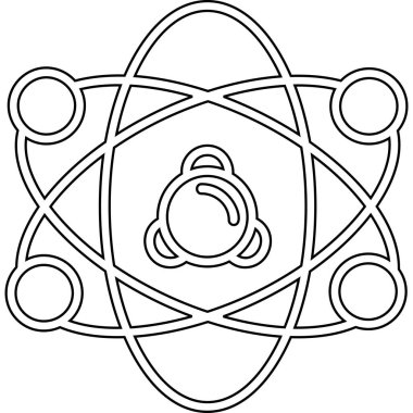 Ana hatlar biçiminde atom molekülü bilim simgesi