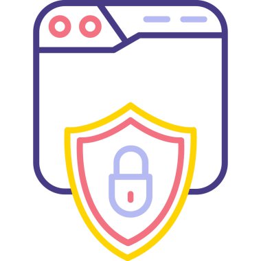 İnternet koruması modern simge, vektör illüstrasyonu