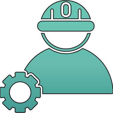 Kasklı bir adamın vektör çizimi