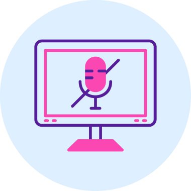 Mikrofon. Web simgesi basit illüstrasyon