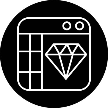 Vektör illüstrasyonu, elmas simgesi