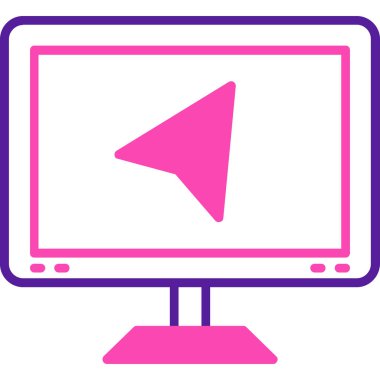 Monitör. Web simgesi basit illüstrasyon