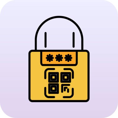 Kilit vektör satırı simgesi