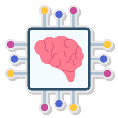 Beyin. Web simgesi basit illüstrasyon