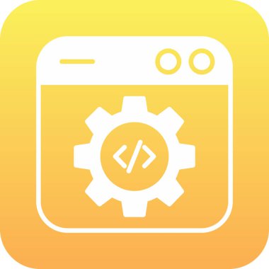Düz biçimli web geliştirme yazılım simgesi