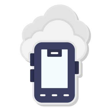 Akıllı telefon ikonlu bulutlar. vektör grafiği