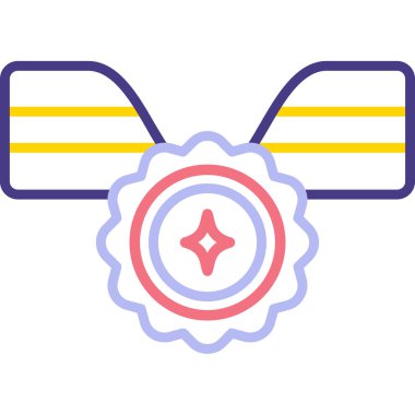 Madalya simgesi, vektör illüstrasyonu