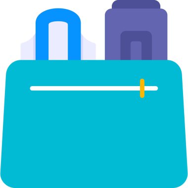 Bavul. Web simgesi basit illüstrasyon