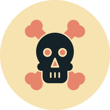 Kafatası. Web simgesi basit bir illüstrasyon. Cadılar Bayramı vektörü