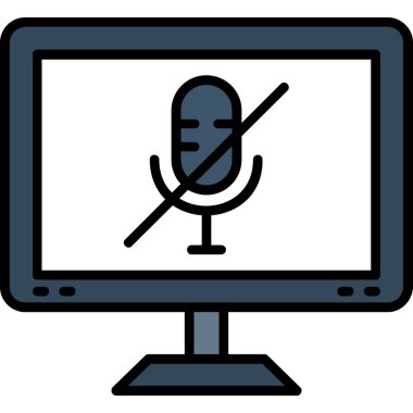 Mikrofon. Web simgesi basit illüstrasyon