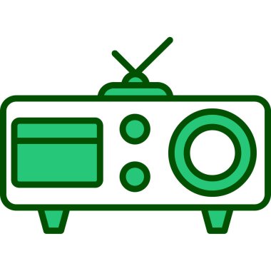 radyo vektör çizgisi simgesi, dekor