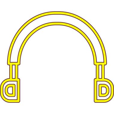 Müzik kulaklığı ikonu. Web için müzik vektör simgelerinin özet çizimi