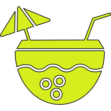 Kokteyl web simgesi vektör illüstrasyonu